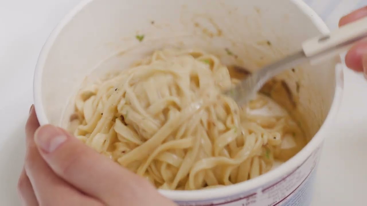 [삼양] 탱글 머쉬룸크림 파스타 컵라면 버전 끓이는 법🍄‍🟫